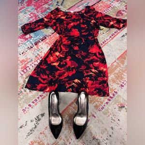 merona red and and black dress size L